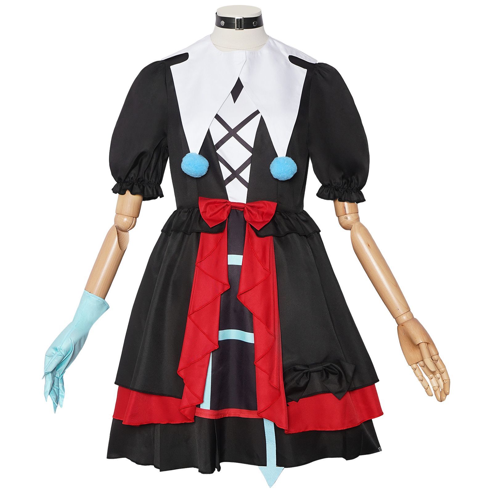 ピエロ 道化師 魔女 コスチューム ワンピース ハロウィン仮装 コスプレ衣装 文化祭 パーティーグッズ 演出服 ステージ服 レディース