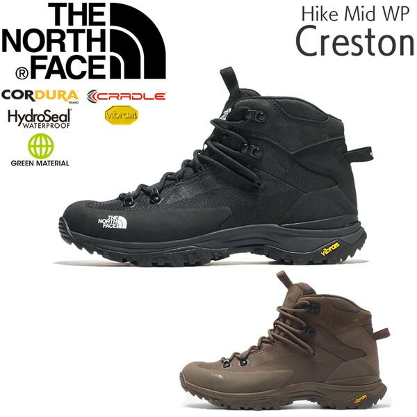 ザノースフェイス THE NORTH FACE CRESTON HIKE MID WP クレストンハイクミッドウォータープルーフ 登山靴 メンズ