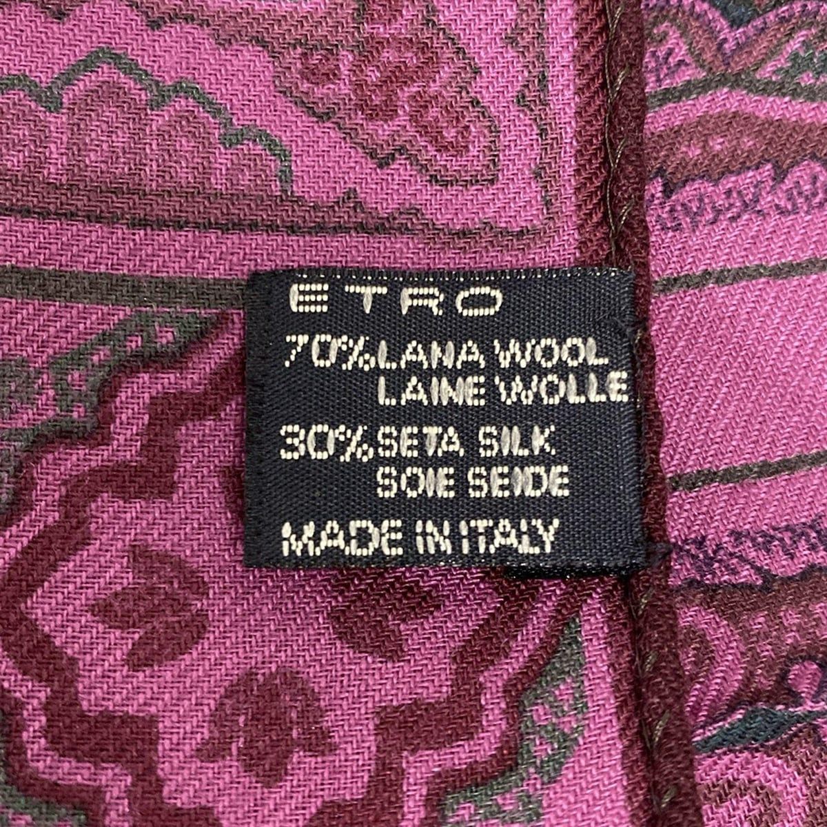 ETRO(エトロ) ストール(ショール)美品 - ピンク×ボルドー×黒