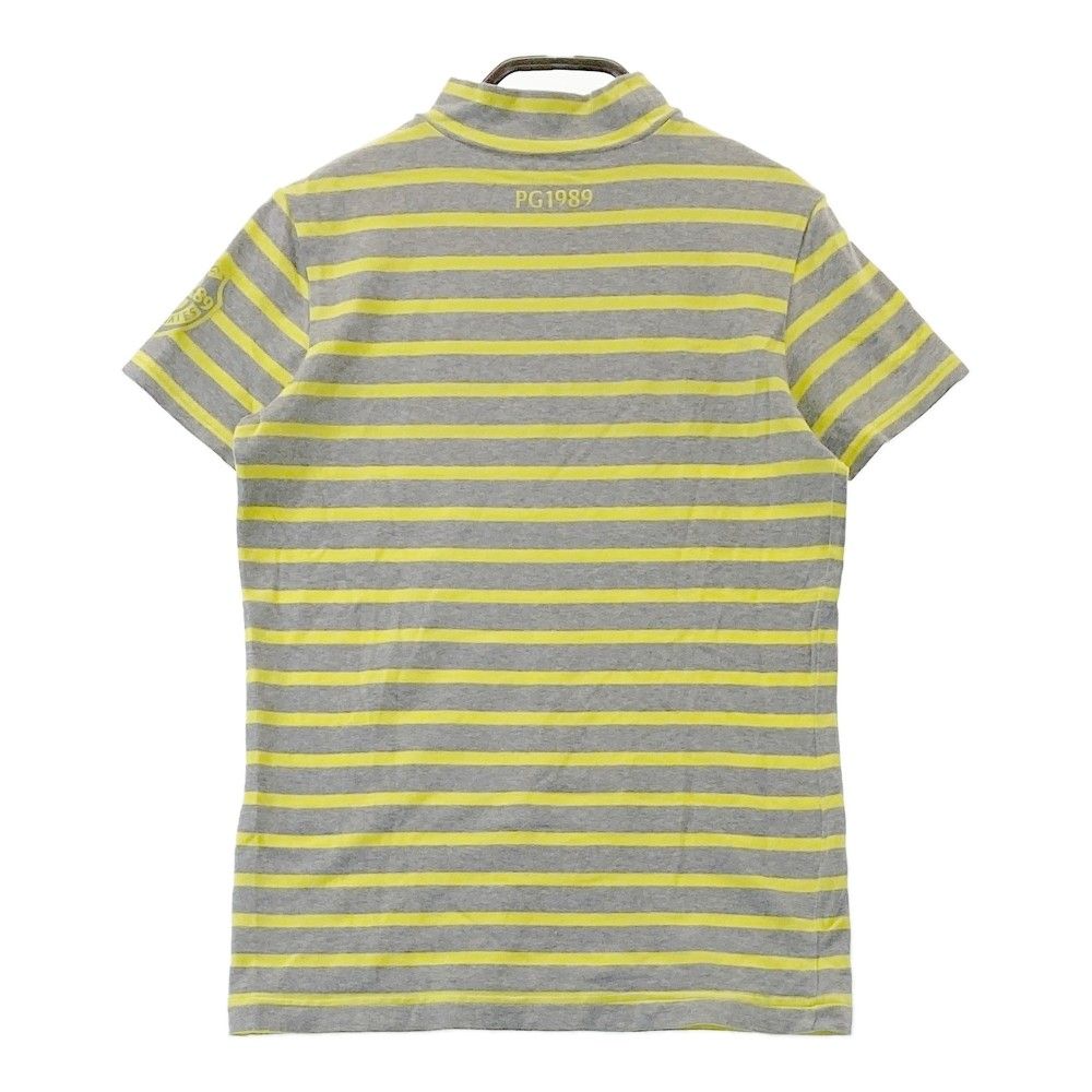 サイズ：0 PEARLY GATES パーリーゲイツ  モックネック 半袖Tシャツ ボーダー柄 グレー系 [240101446693] ゴルフウェア レディース ストスト サイズ：0 PEARLY GATES パーリーゲイツ モックネック 半袖T