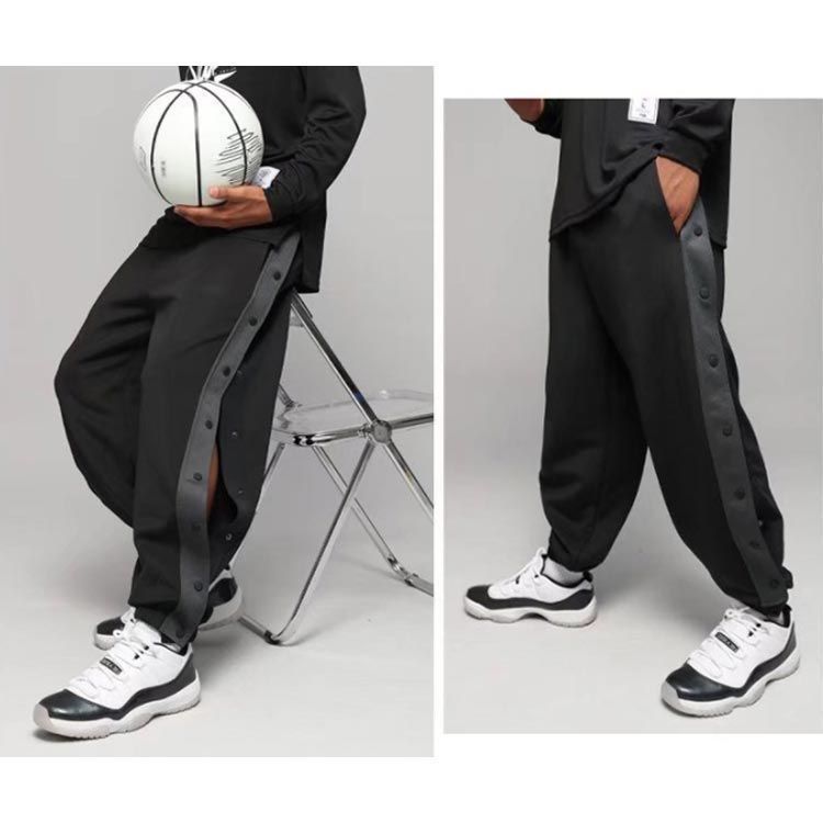 バスケットパンツ ジュニア 大人 サイドボタン パンツ スナップ
