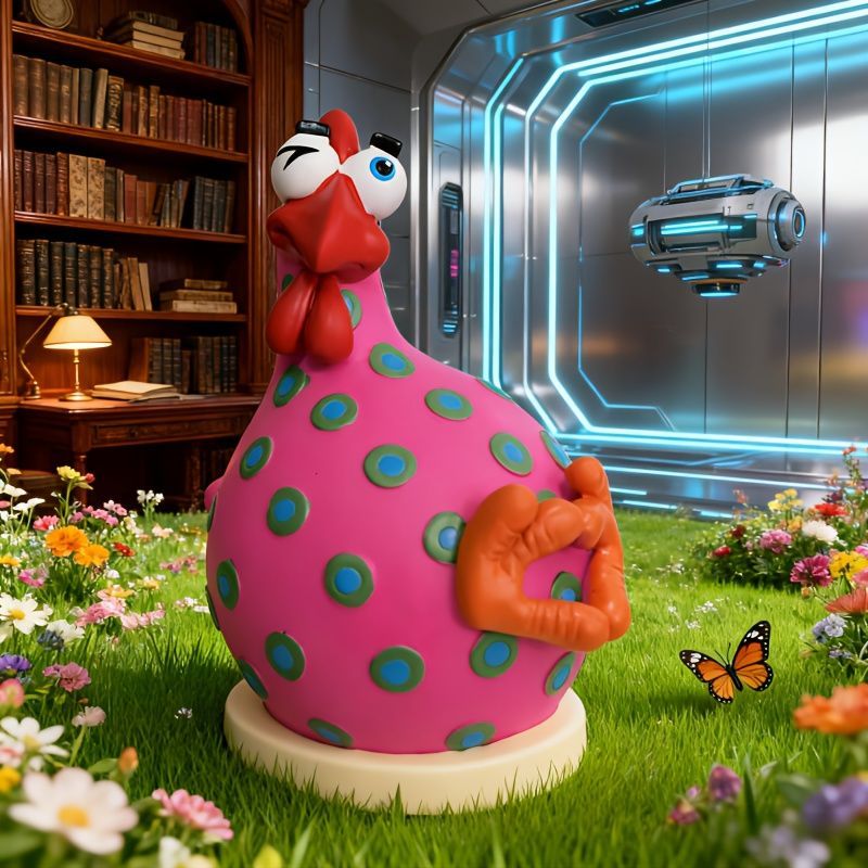 置物 オブジェ ガーデンオーナメント カラフルなニワトリ 鶏 屋外 屋内 室内 インテリア 玄関 リビング ダイニング 装飾 庭 ガーデニング 装飾 ガーデン ギフト インテリア用品 贈り物 雑貨