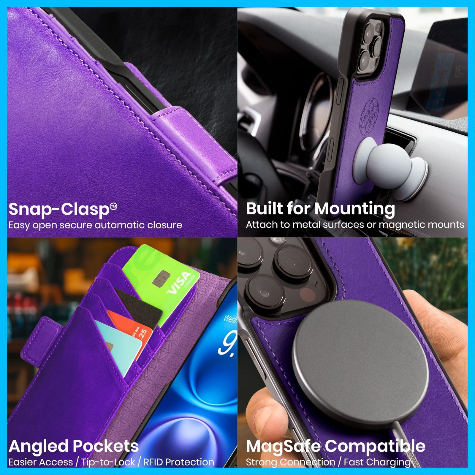 在庫 財布型ケース Apple iPhone 16 Pro フィボナッチ Fibonacci 2イン1 Max用 - ヴィーガンレザー製 マグネット着脱式 耐衝撃 Dreem 携帯電話ケース RFIDカード保護機能 2通りに使えるフリップスタンド付 SKLAD-KIRPICHA_RU