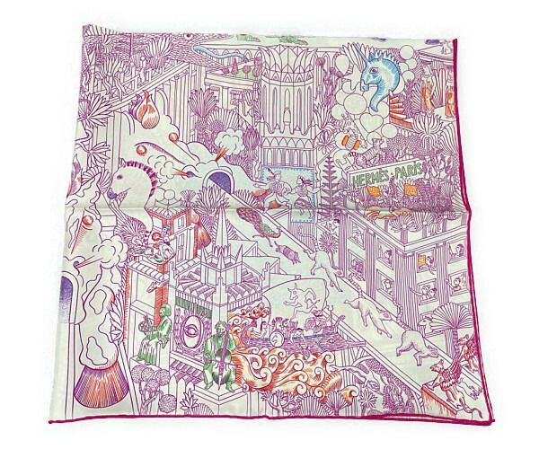 HERMES エルメス シルク スカーフ カレ90 ANIMAPOLIS アニマポリス 正規品  /28616