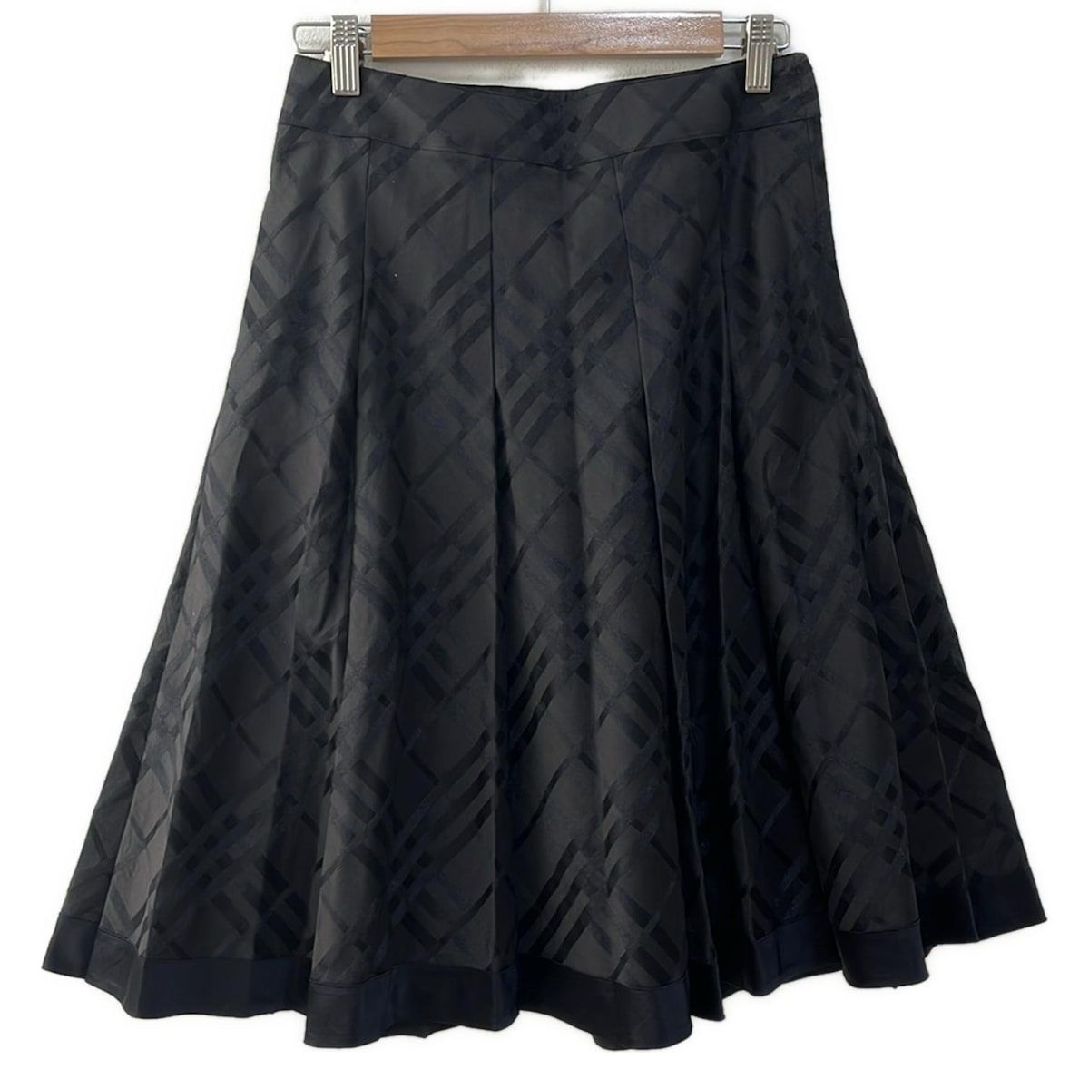 Burberry LONDON バーバリーロンドン スカート サイズ38 L レディース - 黒 ひざ丈|チェック柄|プリーツ