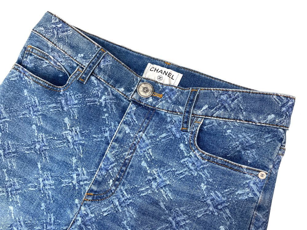 極美品】CHANEL シャネルP62010 ココボタン ストレッチ スキニー
