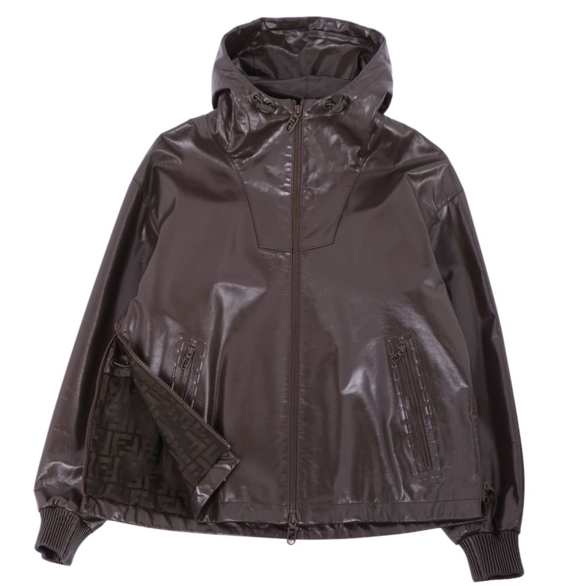 極美品 フェンディ FENDI 2022年 ジャケット パーカー レザージャケッ