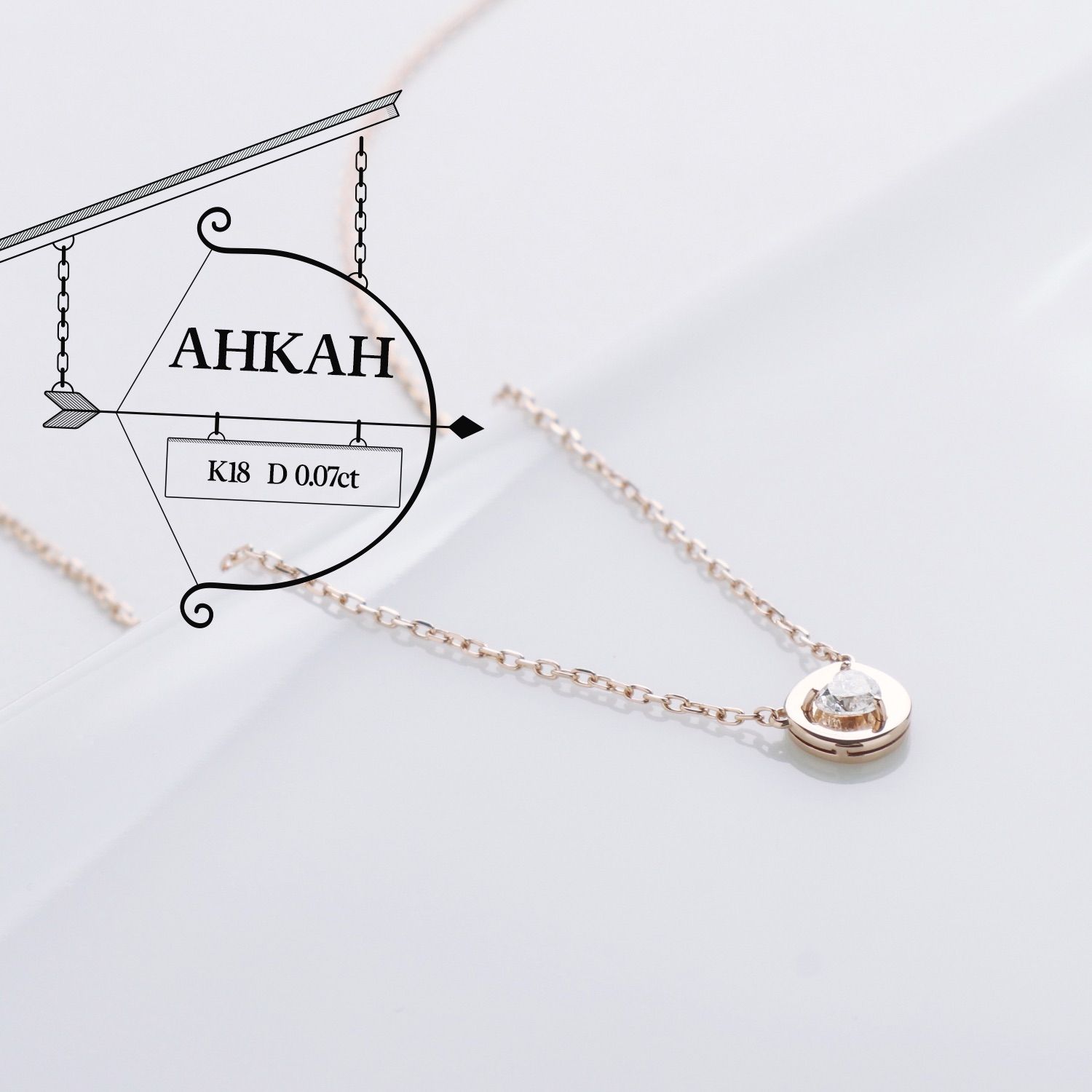 AHKAH K18イエローゴールド ダイヤモンドネックレス 甘