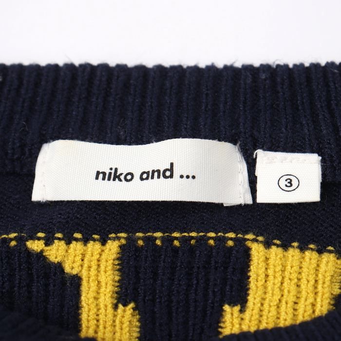 ニコアンド ニット セーター 長袖 クルーネック バックロゴ 無地 トップス レディース 3サイズ ネイビー niko and... ニコアンド ニット セーター 長袖 クルーネック バックロゴ 無地