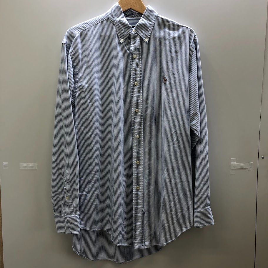 新品 90s POLO Ralph Lauren 長袖BDシャツ ストライプ 90s Polo Ralph Lauren 