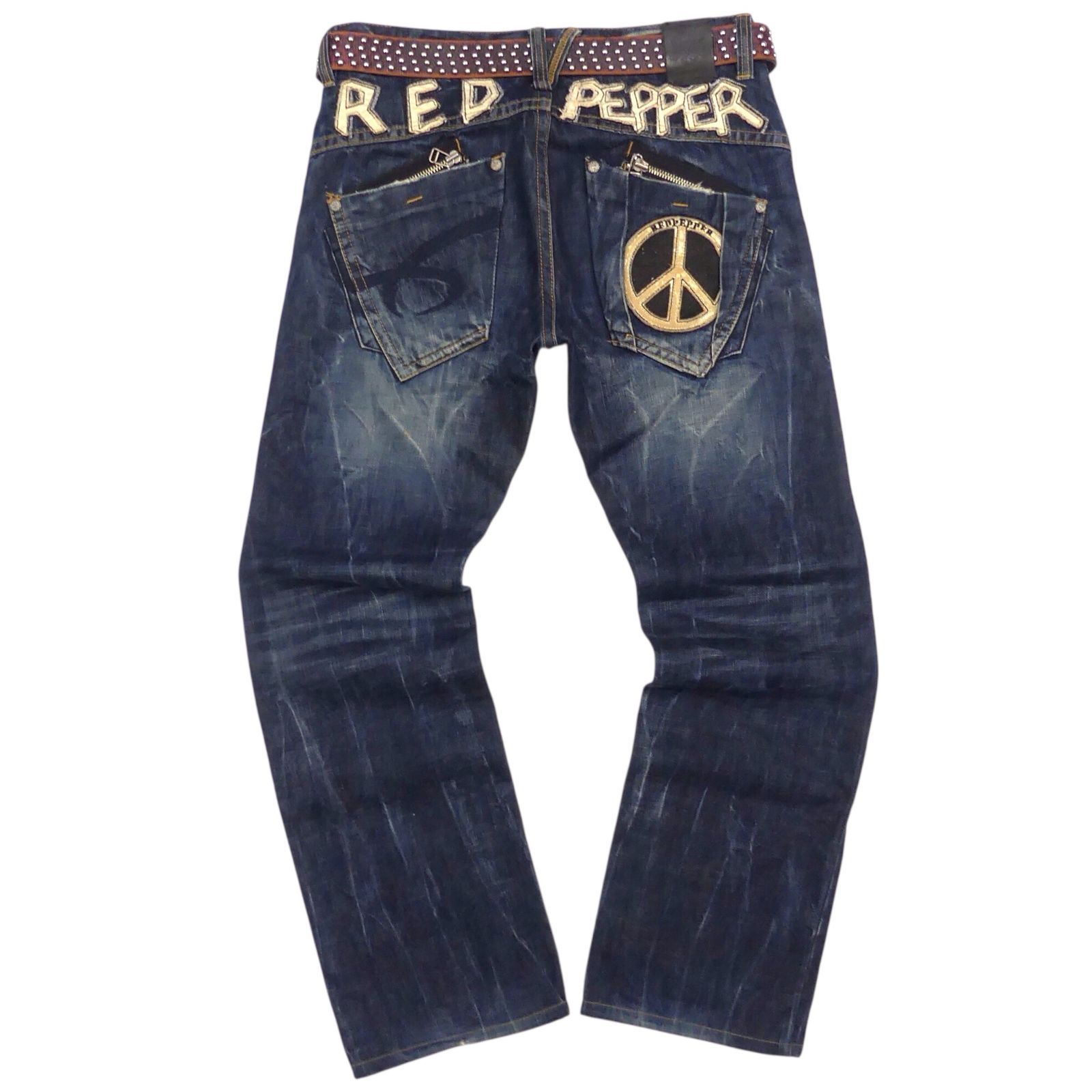 RED PEPPER　ダメージ加工　デニムパンツ　サイズ32 RED PEPPER デニムパンツ - メルカリ