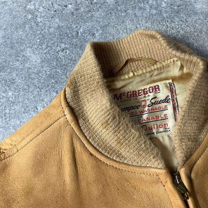 60s USA製 McGREGOR ライナー付き 本革 スエード レザー ジャケット 44