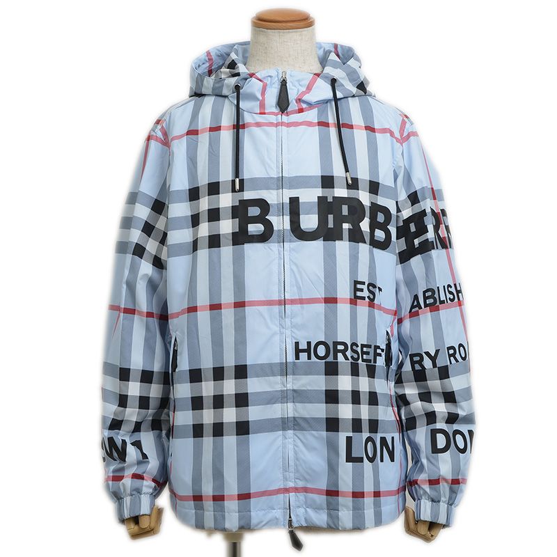 Burberry マウンテンパーカー バーバリー マウンテンパーカー ノバチェック ブルー ナイロン