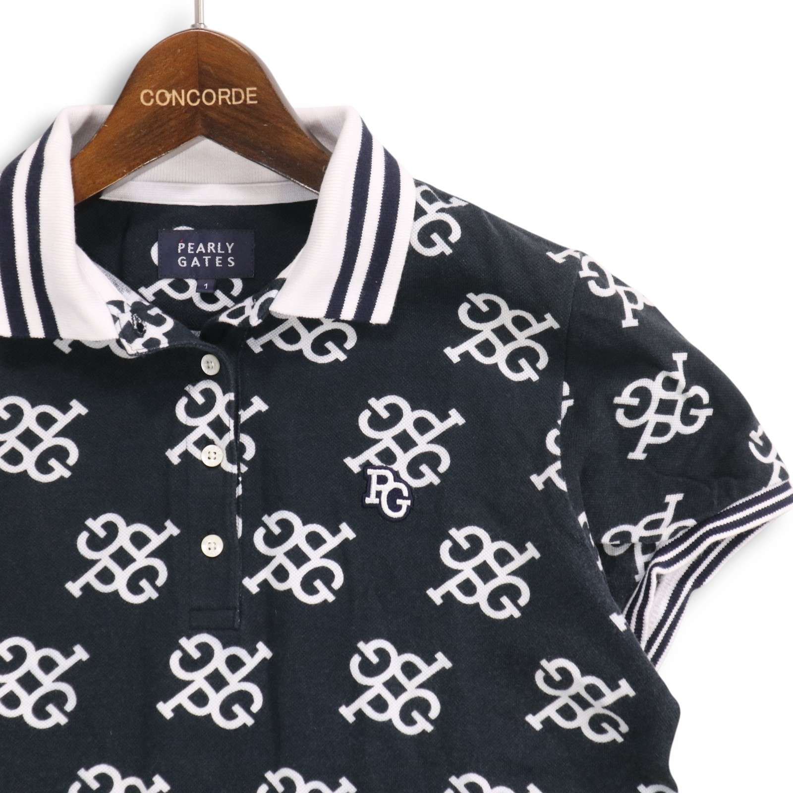 パーリーゲイツ☆残1点 新品 PEARLY GATES 総柄ロゴ ポロシャツ KAZEメッシュ半袖ポロシャツ ＜ロゴ総柄＞ | PEARLY GATES