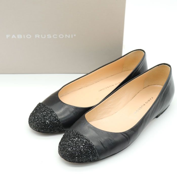 FABIO RUSCONI レザー パンプス フラットシューズ 靴イタリア付属