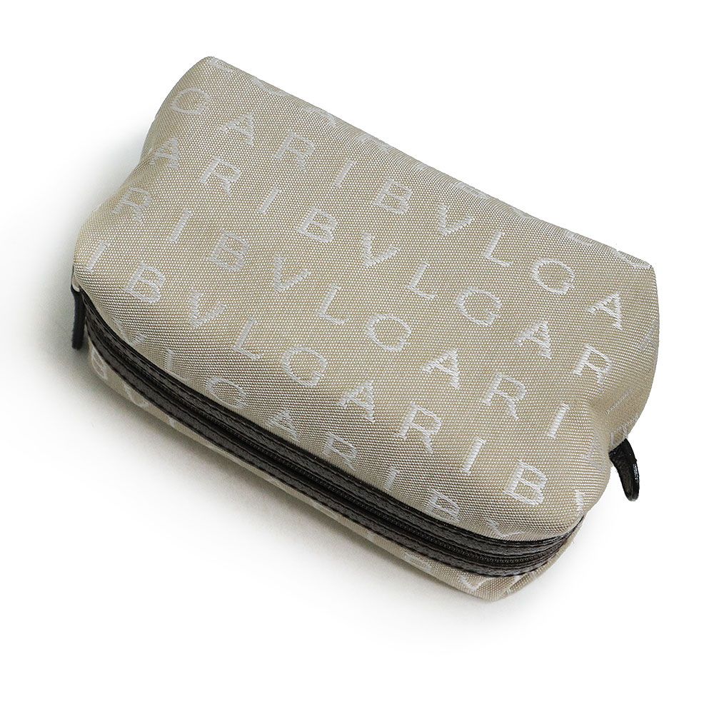 ブルガリ レッタレ ロゴマニア コスメティック 化粧 ポーチ キャンバス  