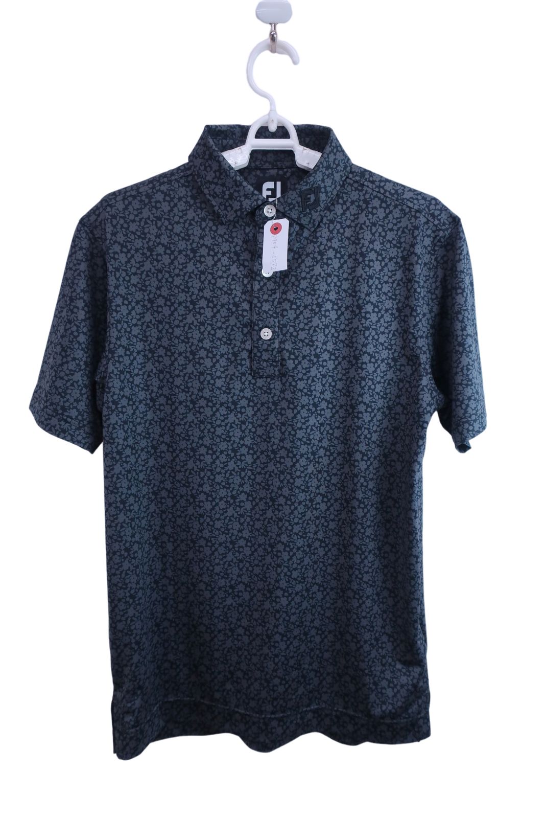 【美品】FOOTJOY(フットジョイ) ポロシャツ 黒総柄 メンズ M ゴルフ用品 2404-0572 中古