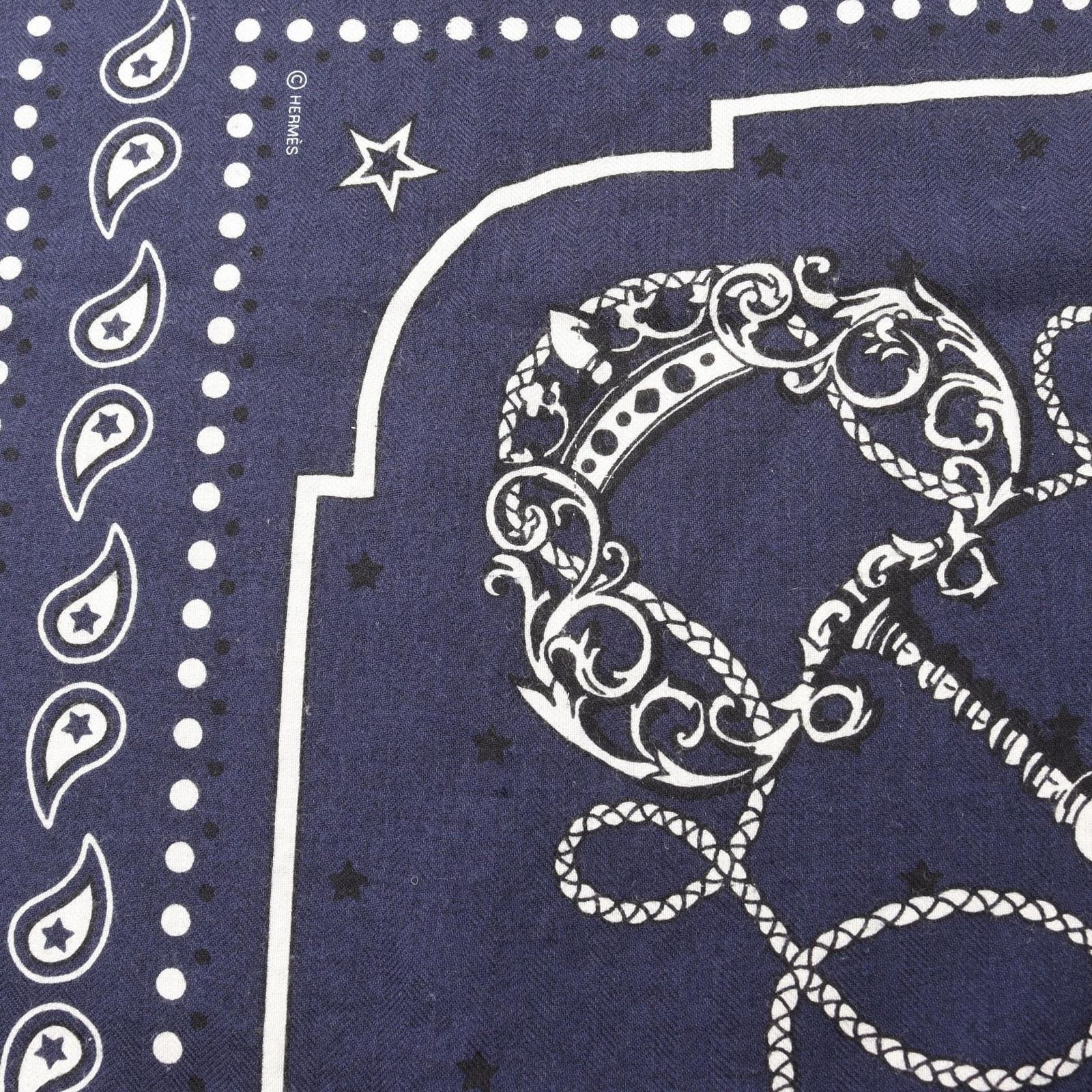 エルメス HERMES スカーフ カレジェアン カレ140 LES CLES ネイビー