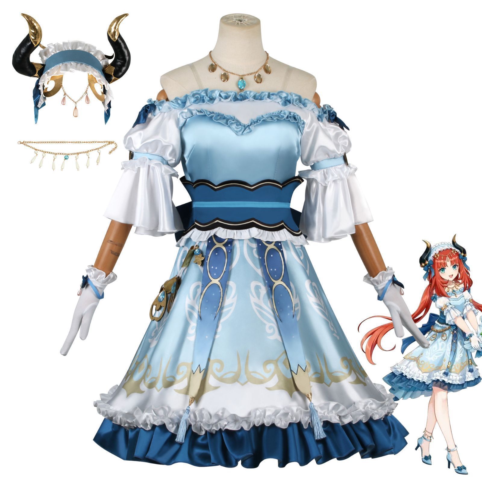 原神 ニィロウ コスプレ衣装 原神 げんしん ヒロイン ニィロウ Nilou GiGO コラボ コスプレ衣装 コスチューム ハロウィン クリスマス 制服 大人 子供 cosplay イベント