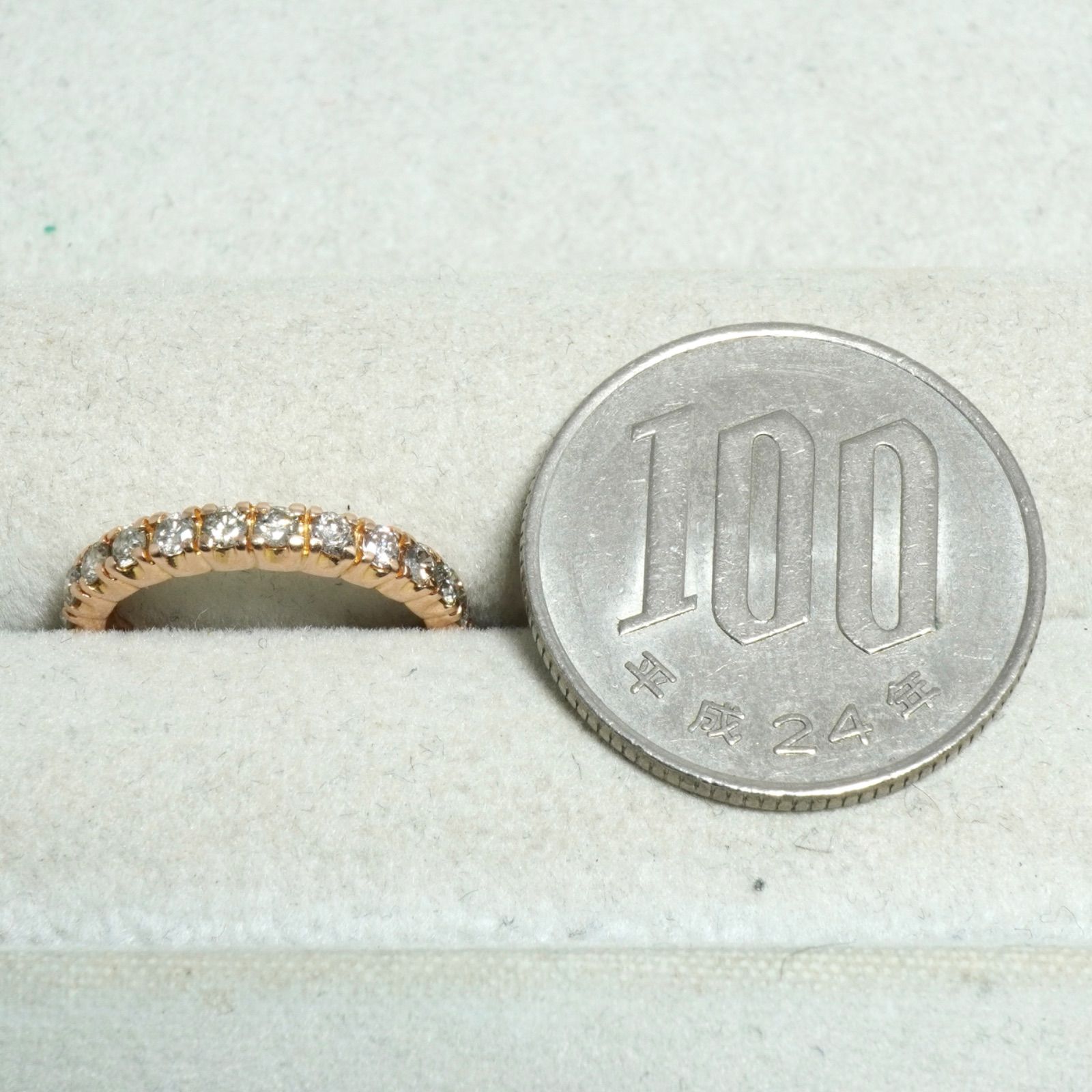 ダイヤ リング エタニティ ダイヤモンド K18PG 指輪 ピンキー