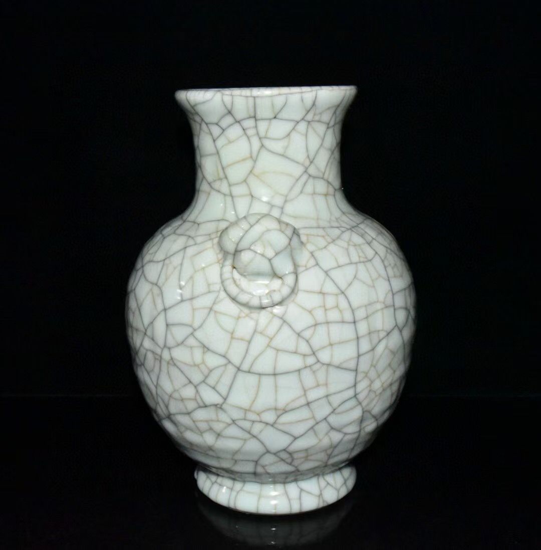 旧家蔵出し 宋 哥窯 開片 雙耳瓶 古陶瓷器 陶芸 造型精美 古美術