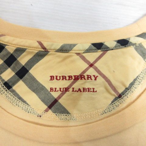 【極美品】バーバリーブルーレーベル　半袖Tシャツ　ホースロゴ　ベージュ　綿100 極美品】バーバリーブルーレーベル 半袖Tシャツ ホースロゴ
