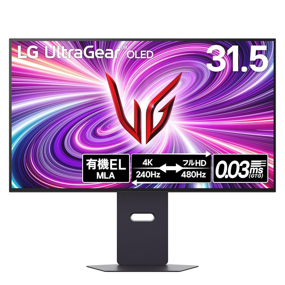 VGP 2025 ゲーミング大賞|金賞 LG ゲーミングモニター UltraGear OLED 32GS95UV-B 31.5インチ|4K 3840×2160 |