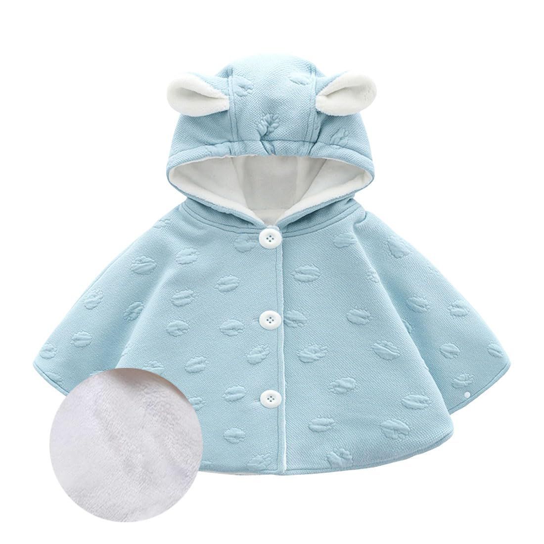 新品 [SLINX] ベビー キッズ ポンチョ くま 耳 花柄 防寒 防風