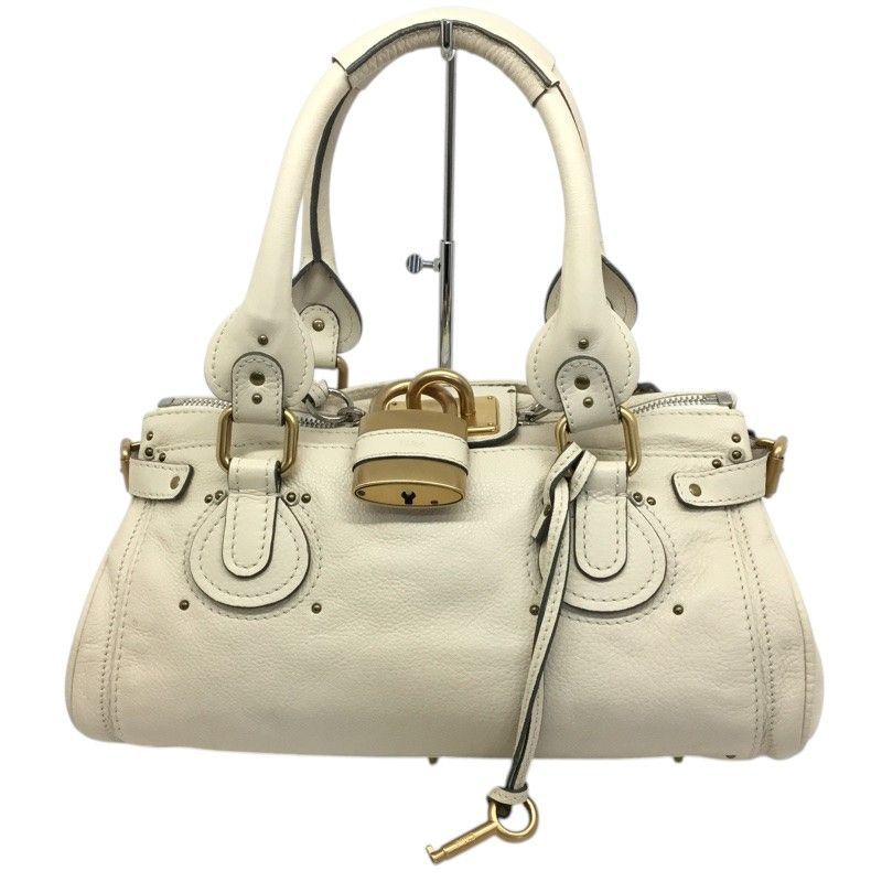 Chloe パディントン レザー ショルダーハンドバッグ ホワイト 3128M Chloe パディントン レザー ショルダーハンドバッグ ホワイト 3128M
