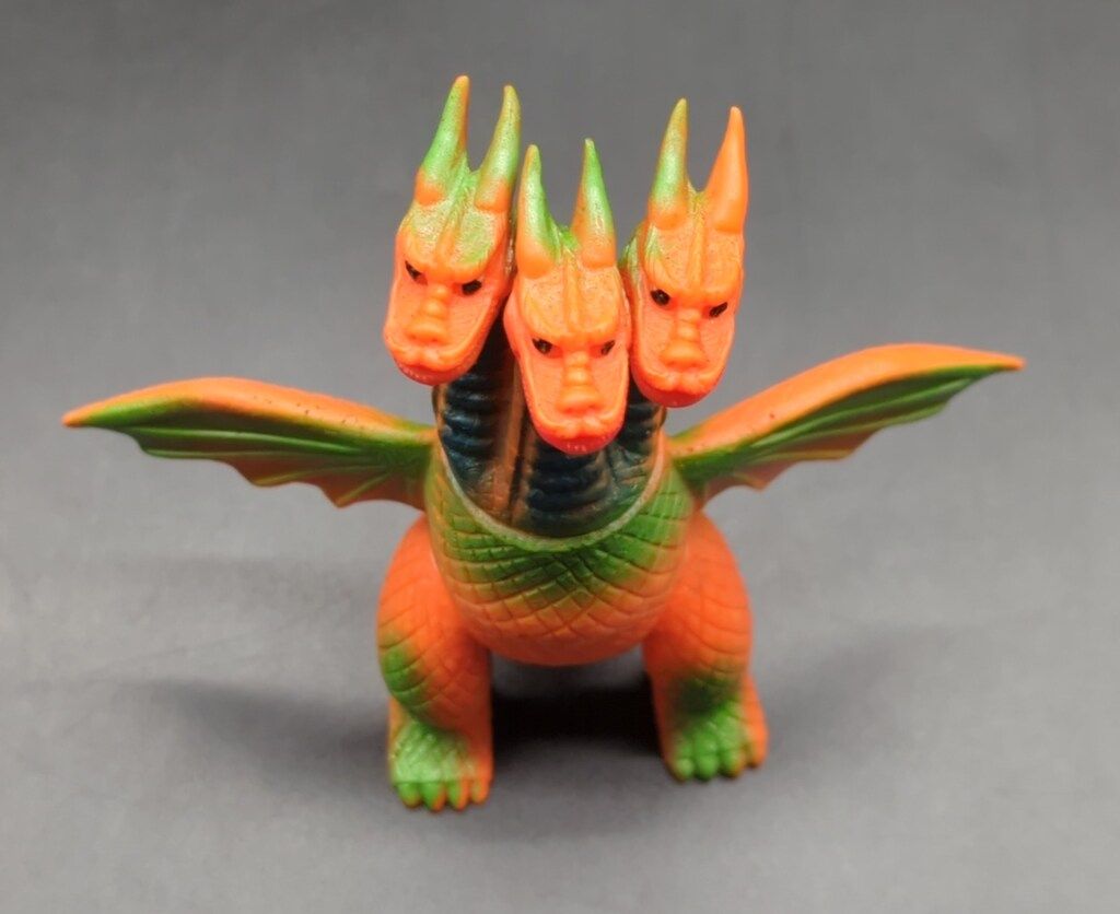 希少 ブルマァク ミニ キングギドラ ソフビ オレンジ×グリーン 2025年