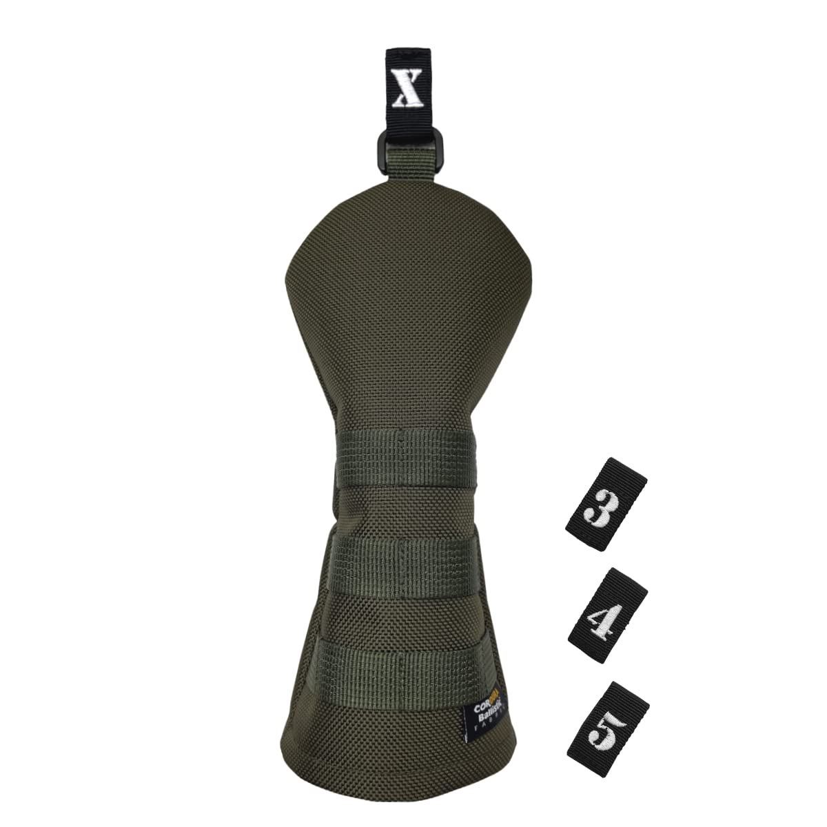 在庫処分u0026THREEX ゴルフ ヘッドカバー CORDURA バリスティックナイロン コーデュラ ドライバー用 フェアウェイウッド用 ユーティリティ用 ブラック ネイビー カーキ グレー