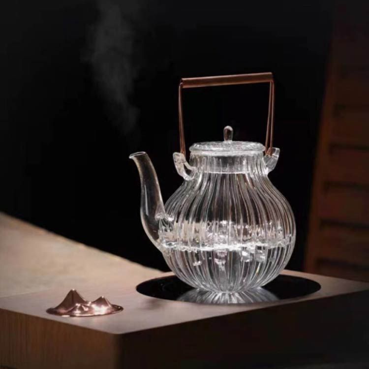 ツルのティーポット 銅雕ティーポット 金属工芸品 竹雲仙鶴酒壺 楽天市場】鶴首 耐熱ガラス ティーポット 茶こし付き ガラス製
