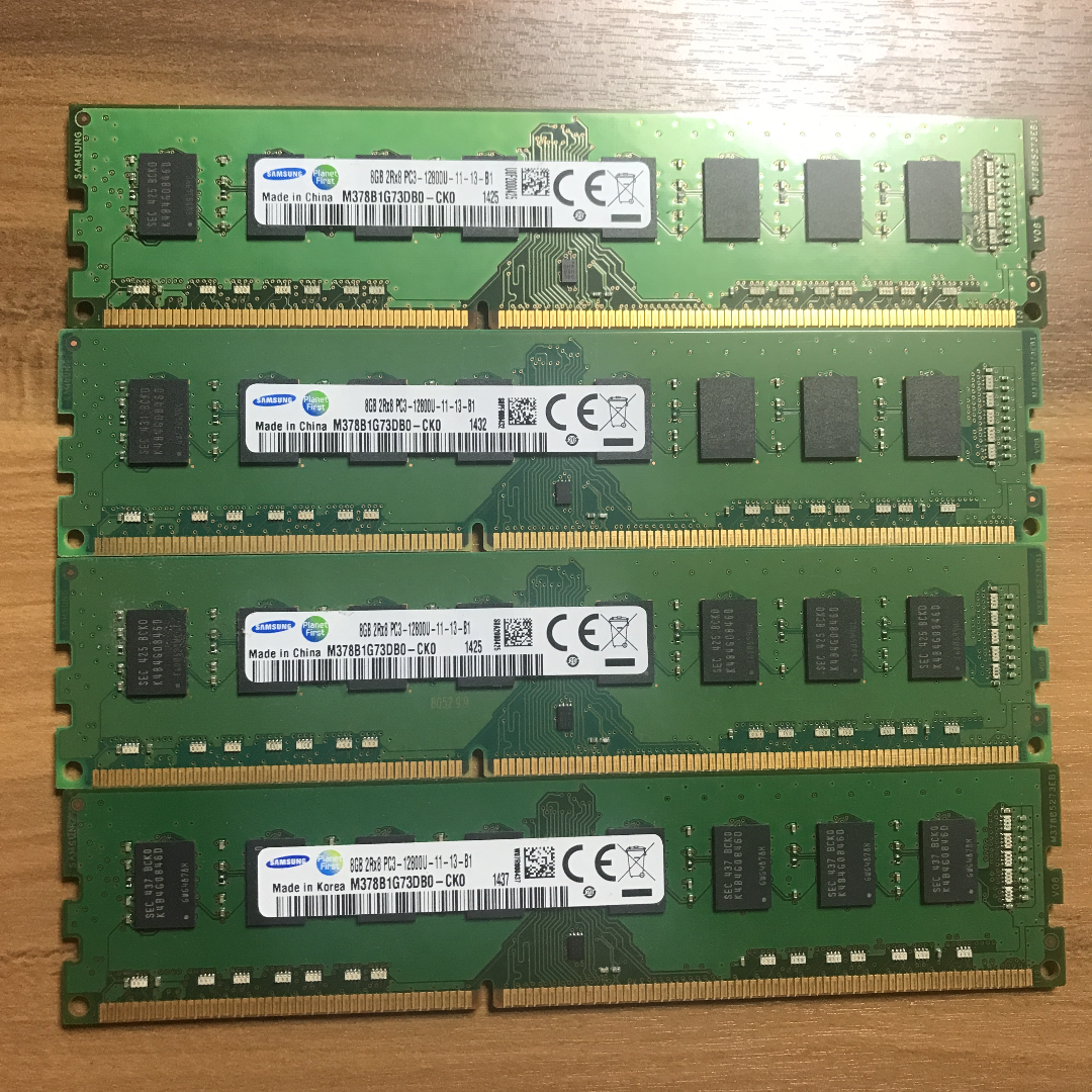 Samsung DDR3 1600Mhzデスクトップ用メモリ8Gx4