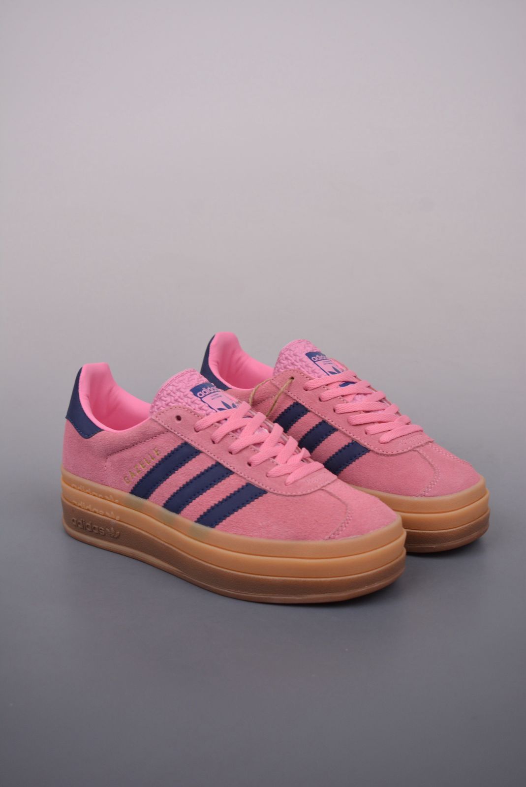 人気 adidas adidas Originals GAZELLE INDOOR アディダス ガゼルボールド カップルシューズ 厚底 スニーカー レディース/メンズ ピンク箱付