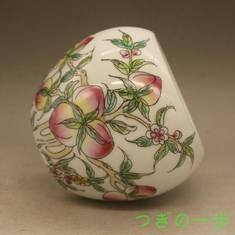 パステル寿桃の水缶   水洗い  景徳鎮 陶磁器 装飾品 工芸品美術品 置物 パステル寿桃の水缶 水洗い 景徳鎮 陶磁器 装飾品 工芸品美術品