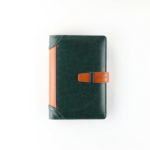 (まとめ）#日本出版販売 システムノート Ｇｒｅｅｆｕｌ Ｓ ダークグリーン×キャメル B6 641928 【×5セット】