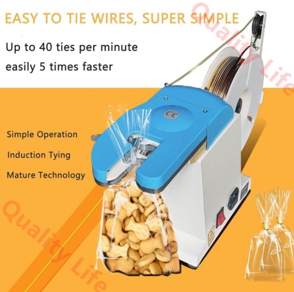 電動ツイストタイマシン結束径0.12-1.26インチ 電動半手動袋のクロージャー スーパーマーケットや小売店向けの食品ツイストタイマシン 200mmの締め付けサークル HRDEVELOPMENT_JP