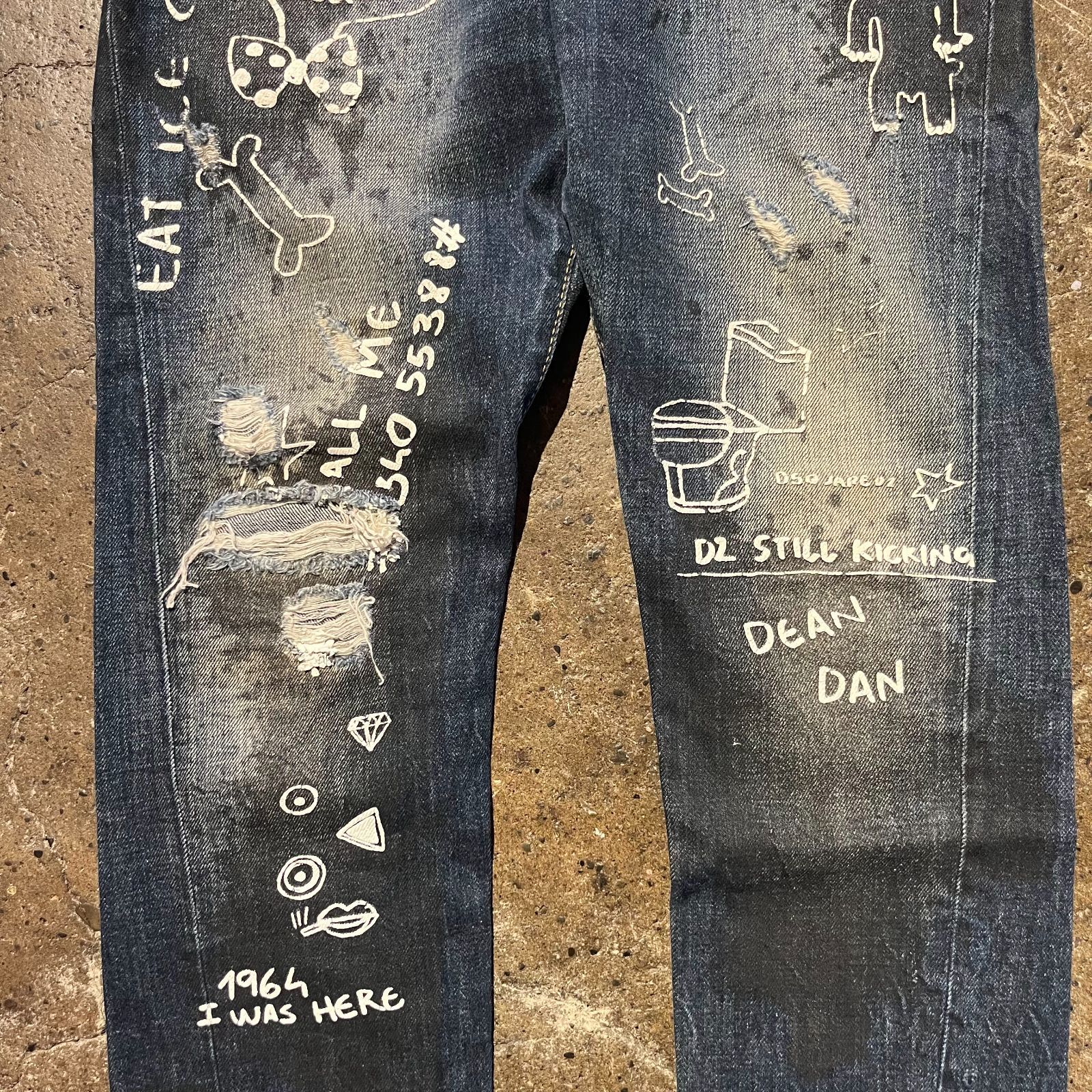 メンズ Dsquared2 15ss バスキアプリント Tidy Biker Jean ディー 