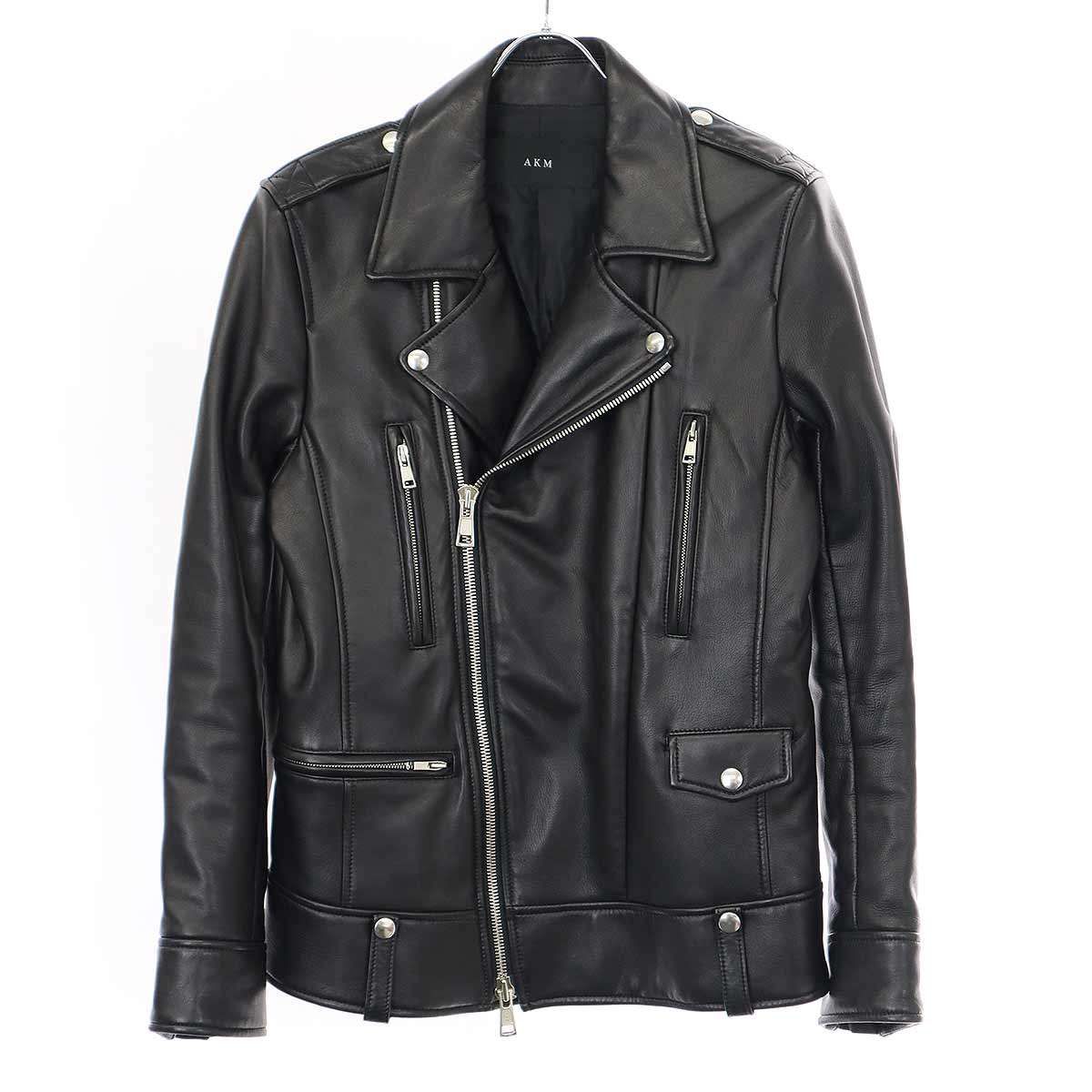 AKM エイケイエム 19AW STRONG W-RIDERS 中綿入りラムレザーライダース