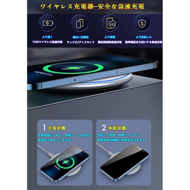 大特価‼️カーボン ワイヤレス充電器 Qi認証 最大15W出力⭐️ 9941-01.jpg