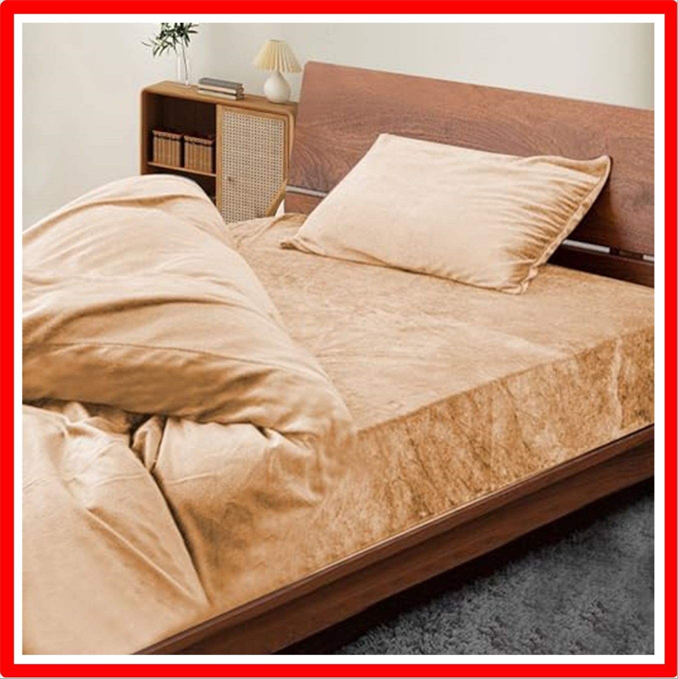 【匿名配送】べジュー_120X200 【接触温感・裏起毛２層タイプ】ボックスシーツ あったか 秋冬用 接触温感 マイクロファイバー フランネル 裏起毛 毛抜けに