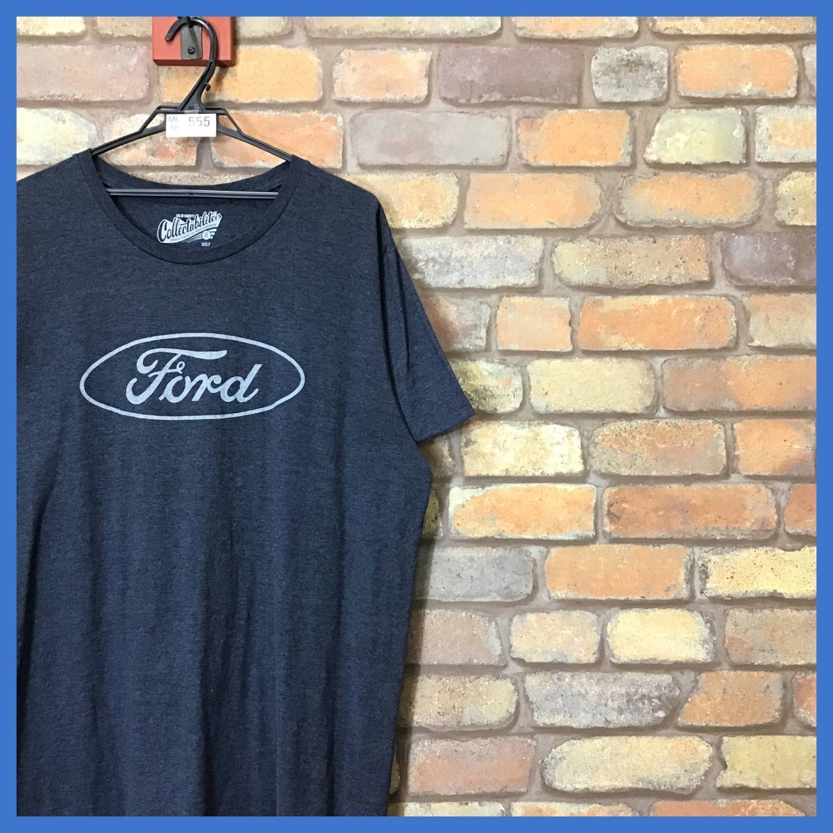 ME10-555★海外オフィシャル★良品★【Ford フォード】クルーネック BIGシルエット Tシャツ【メンズ XL】杢ネイビー 外車 企業物  USA古着