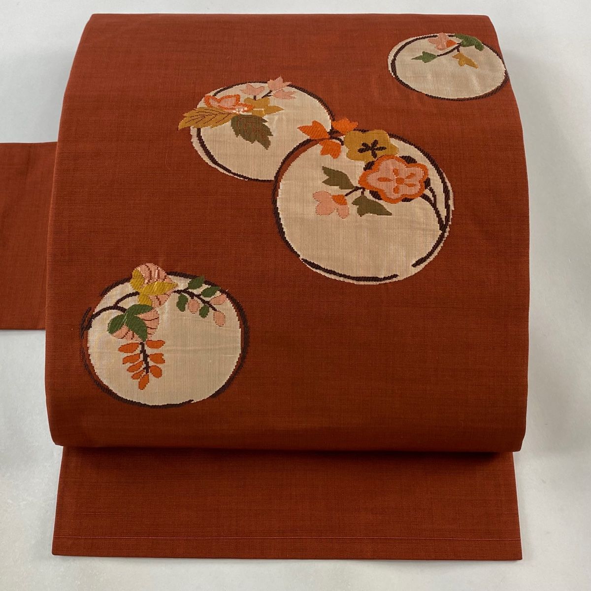 名古屋帯 美品 優品 花唐草 茜色 正絹 【中古】 - メルカリ