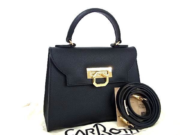 ■新品■未使用■ CARBOTTI カルボッティ イヴァーナ レザー 2WAY ハンドバッグ ショルダー レディース ブラック系 AT7604 □新品□未使用□ CARBOTTI カルボッティ イヴァーナ レザー 2WAY