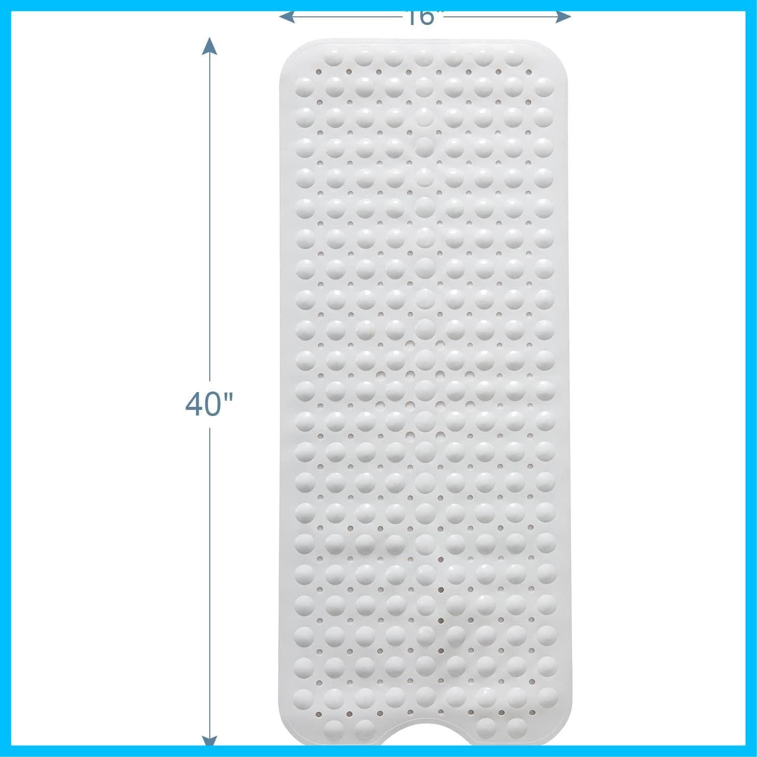 排水口の穴が付いている洗濯機で洗える浴室のマット 白