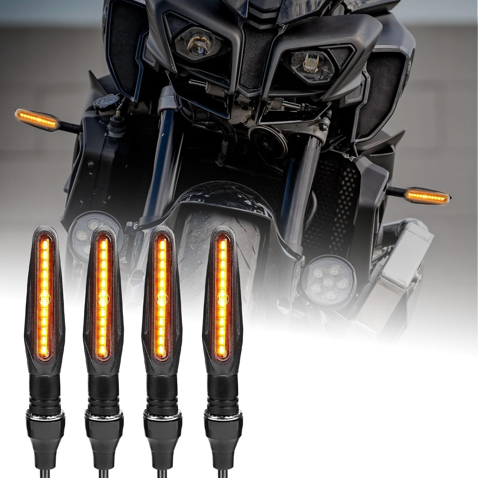 Size:4個セット Ceritica バイク ウインカー 流れるウインカー LED ウインカー バイク スモークレンズ 12V 高輝度 IP67防水 抵抗付く 汎用型 4個セット
