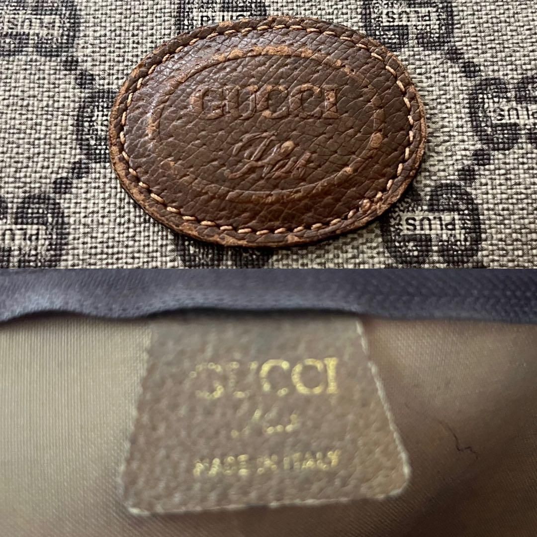 GUCCI グッチ クラッチバッグ GUCCI PLUS グッチプラス スクエア GG PVC 本革 ゴールド金具 ロゴ箔押し ビンテージ レディース メンズ