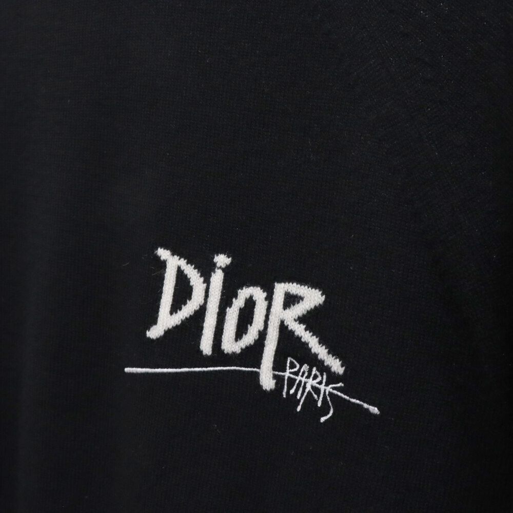 DIOR (ディオール) 20AW×SHAWN STUSSY ショーン ステューシー ロゴカシミヤニット長袖セーター ブラック 033M609AT070  - メルカリ