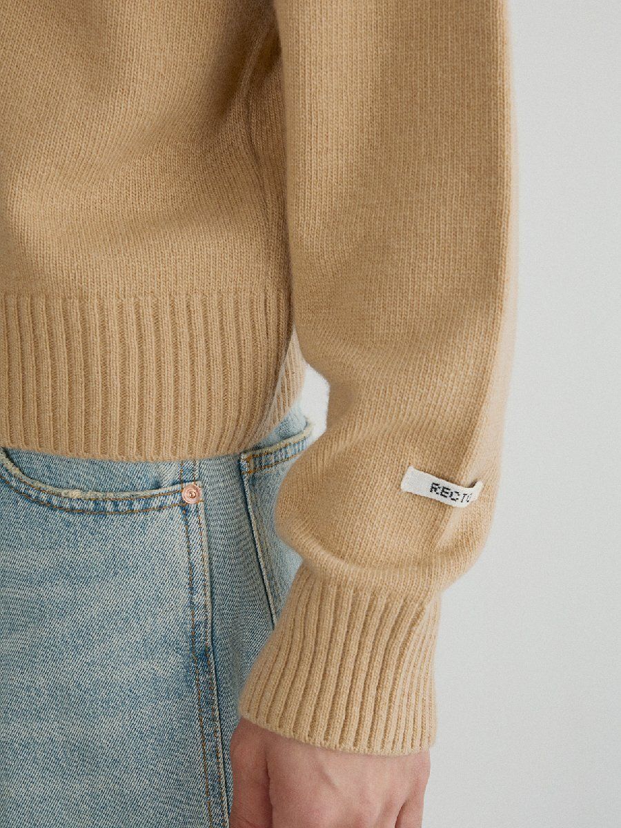 RECTO ダブルレイヤーニットトップ ベージュ 24FW【未使用】RECTO(レクト) DOUBLE LAYERS KNIT TOP (BEIGE