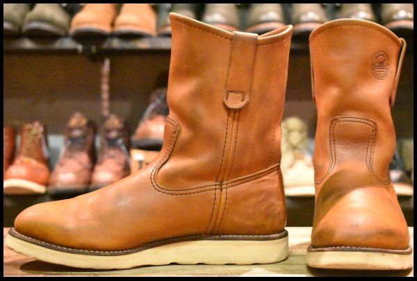 7.5E 良品 緑犬タグ 犬刻印 97年】レッドウィング 866 ペコス 茶